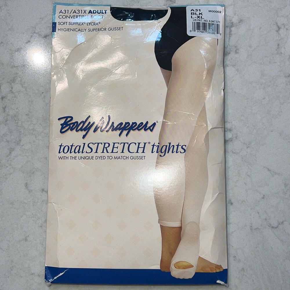 Body Wrappers Black Convertible Tights‎